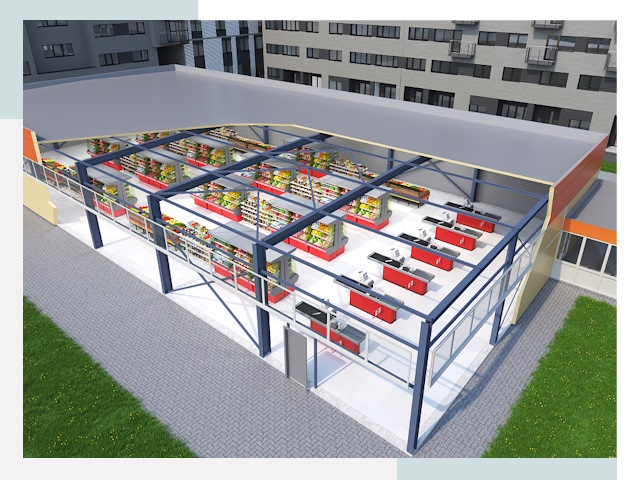 Строительство магазинов в Сарапул от 619 руб. за м²