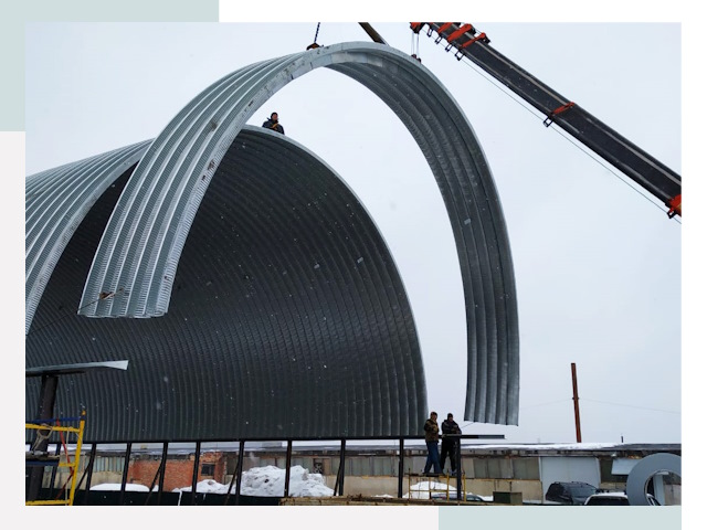 Полукруглые ангары в Сарапуле